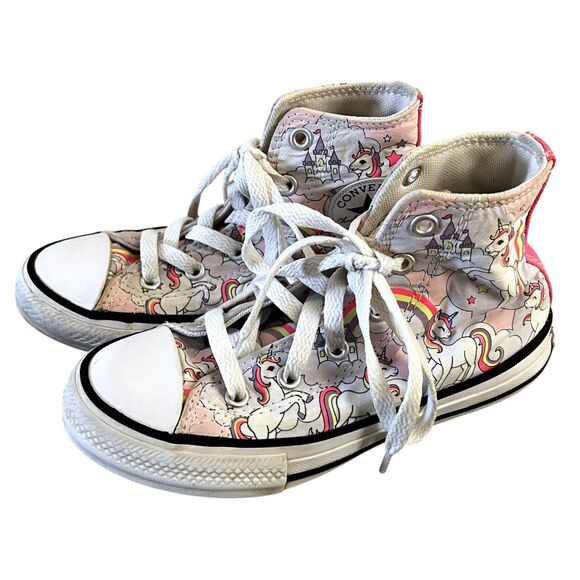 Converse All Star Sneakers Girls Size 13 High Top Rainbows Unicorns Toddler - Picture 2 of 12